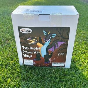 Inflatable Two-Headed Dragon - Black and Purple